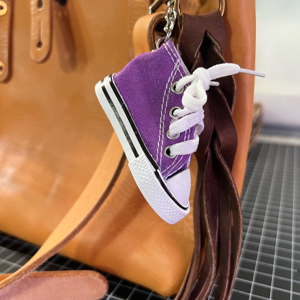 Converse style high top key chain, bag charm